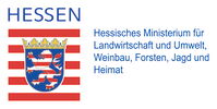 Logo Hessisches Ministerium für Landwirtschat und Umwelt, Weinbau, Forsten, Jagd und Heimat - Löwe mit Krone